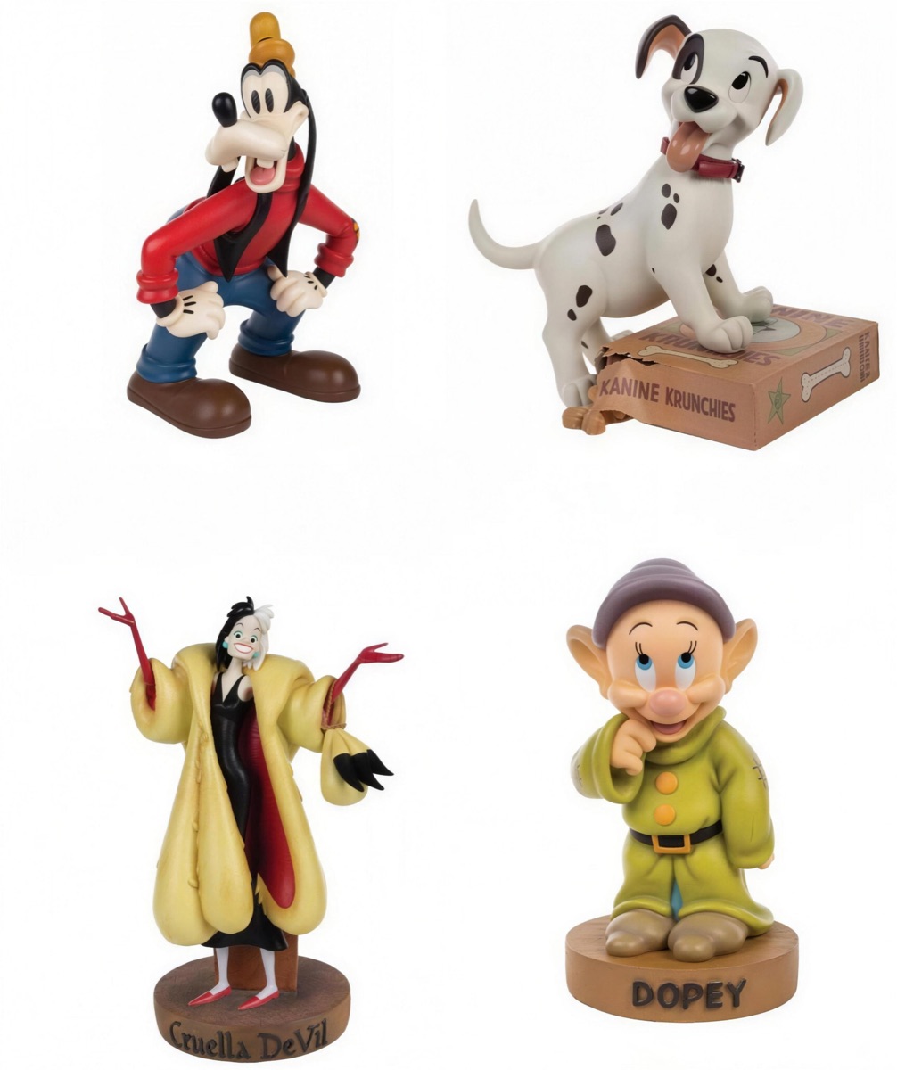 Disney big figs and figurines — Goofy, Dalmatian, Cruella De Vil and Dopey